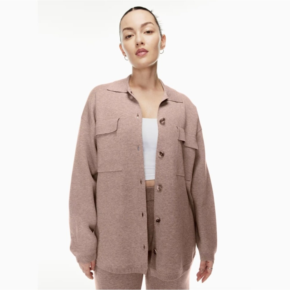 Wilfred Free Aritzia Ronnie Swearter Knit Button Down Shirt Jacket Shacket Small